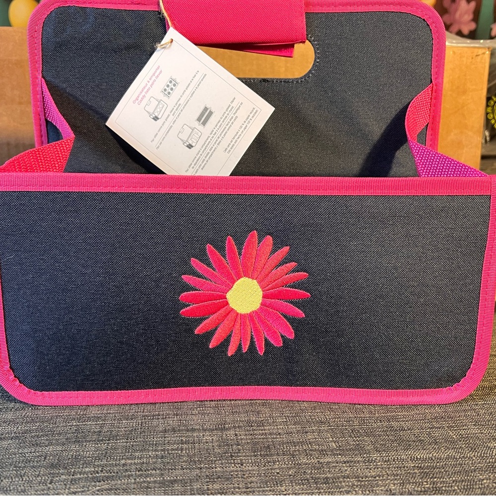 Pink and Black Floral Storage Caddy